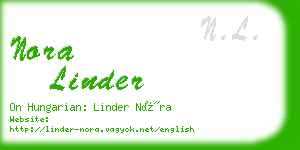 nora linder business card